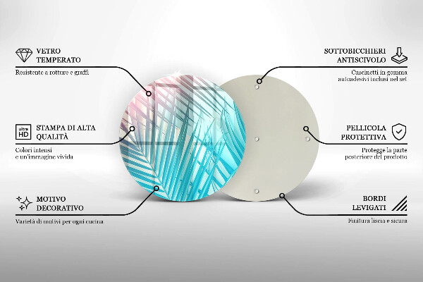 Protection plaque induction Feuilles pastel