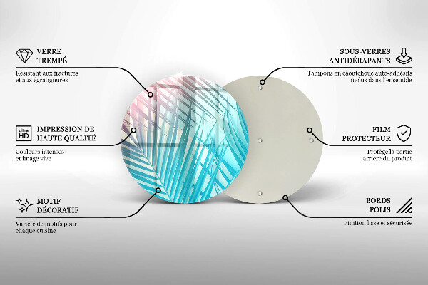 Protection plaque induction Feuilles pastel