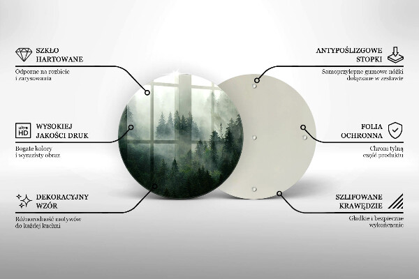 Protection plaque induction Paysage forestier brumeux