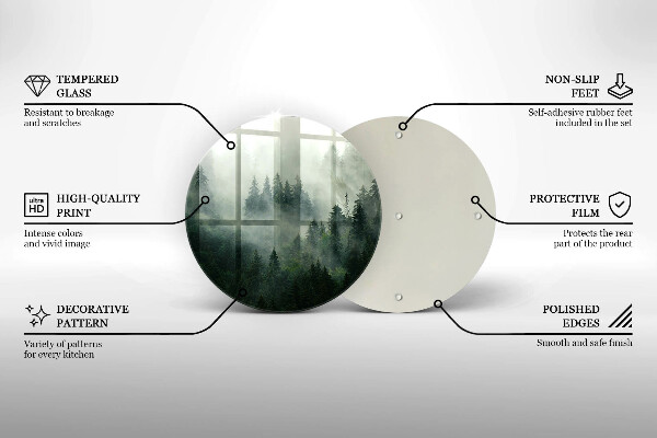 Protection plaque induction Paysage forestier brumeux