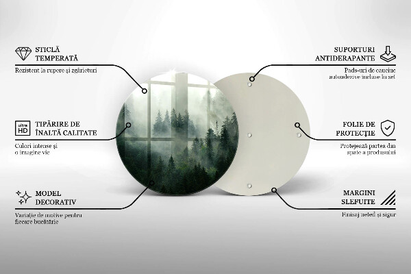 Protection plaque induction Paysage forestier brumeux