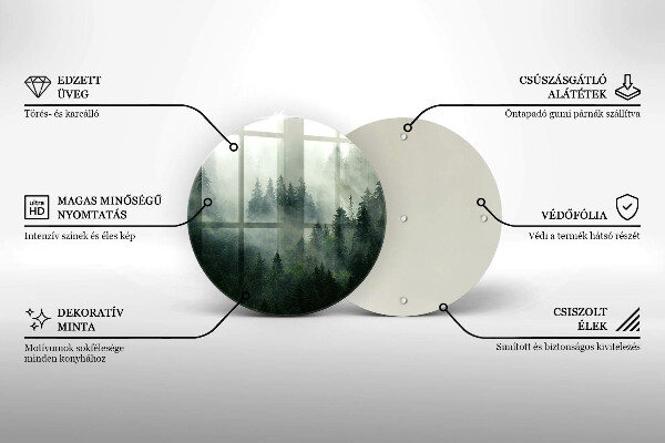 Protection plaque induction Paysage forestier brumeux