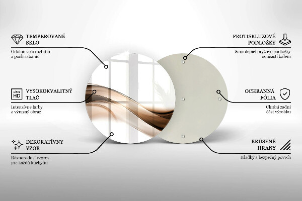 Protection plaque induction Lignes brunes abstraites