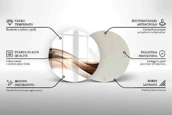 Protection plaque induction Lignes brunes abstraites