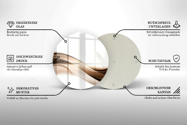 Protection plaque induction Lignes brunes abstraites