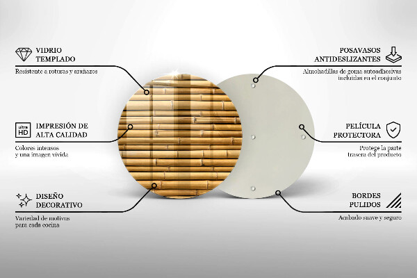 Protection plaque induction Bambou bohème nature