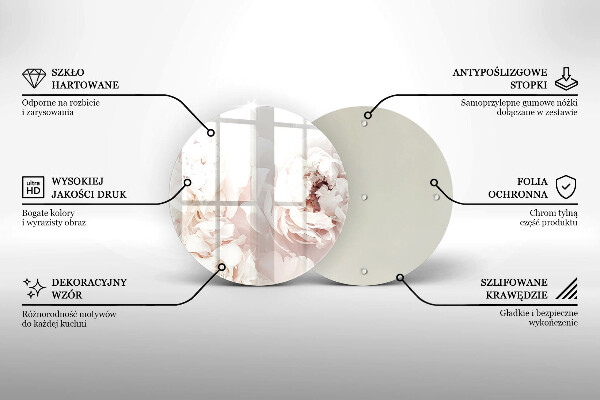 Protection plaque induction Pivoines pastel