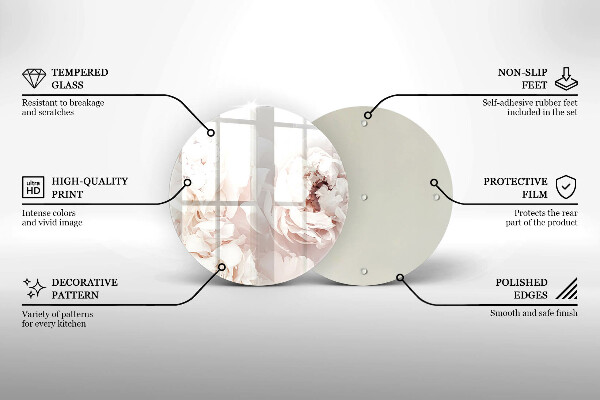 Protection plaque induction Pivoines pastel