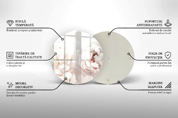 Protection plaque induction Pivoines pastel