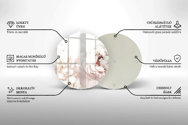 Protection plaque induction Pivoines pastel