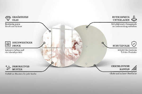 Protection plaque induction Pivoines pastel