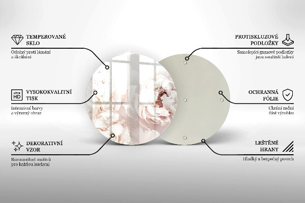 Protection plaque induction Pivoines pastel