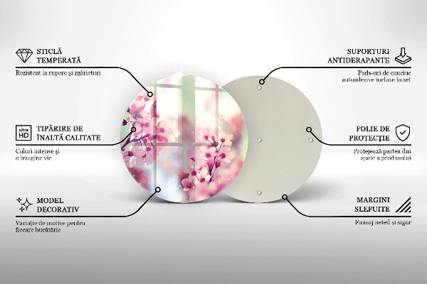 Protection plaque induction Fleurs roses printanières