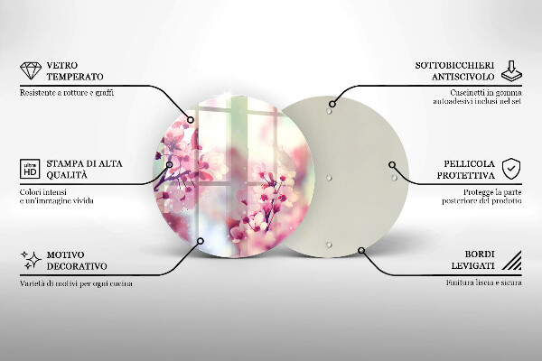 Protection plaque induction Fleurs roses printanières