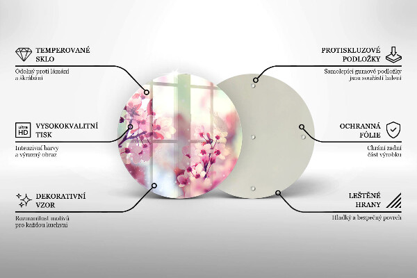 Protection plaque induction Fleurs roses printanières