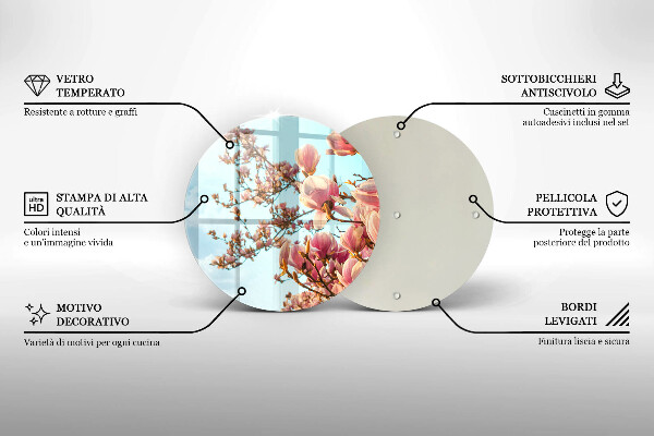 Protection plaque induction Arbre à fleurs roses