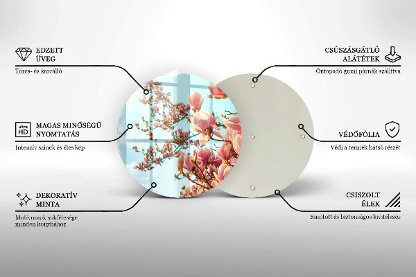 Protection plaque induction Arbre à fleurs roses