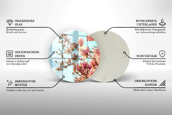 Protection plaque induction Arbre à fleurs roses