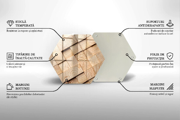 Protection plaque induction Carrés en bois