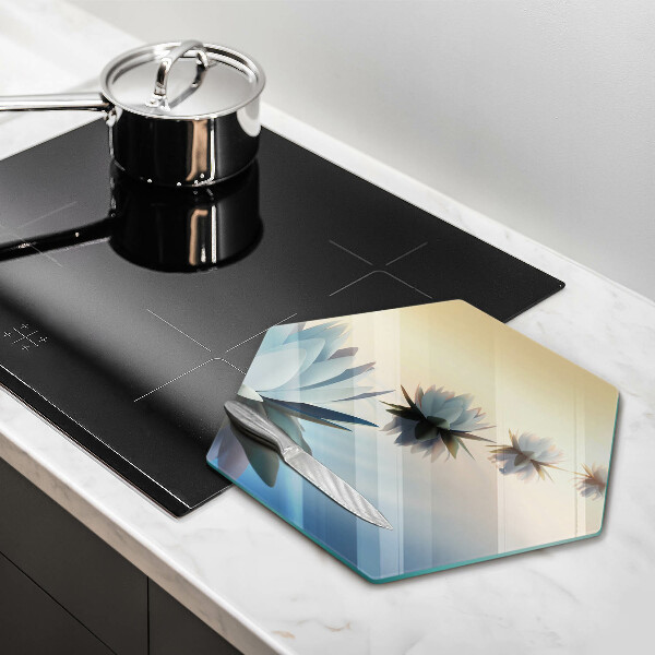 Cache plaque de cuisson Fleurs de lys sur l'eau