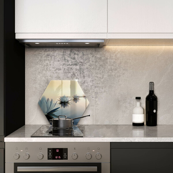 Cache plaque de cuisson Fleurs de lys sur l'eau