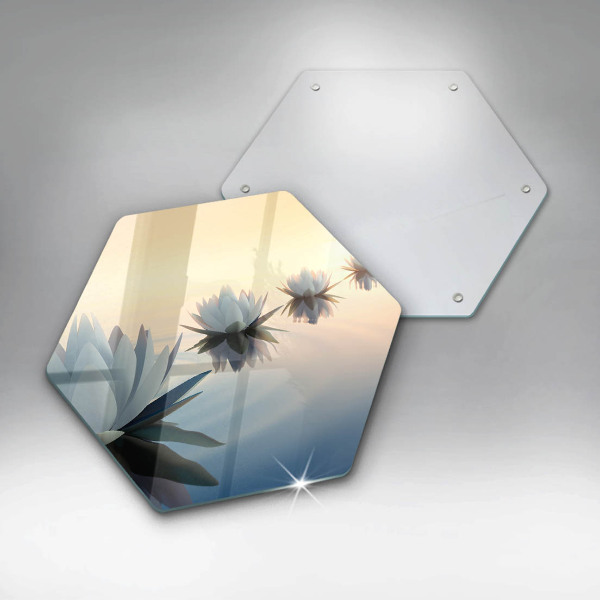 Cache plaque de cuisson Fleurs de lys sur l'eau