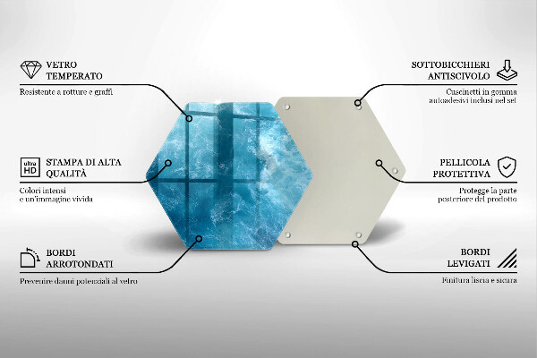 Cache plaque de cuisson L'eau bleue