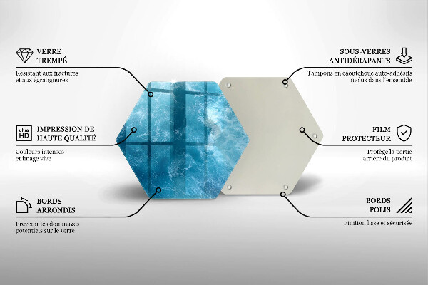 Cache plaque de cuisson L'eau bleue