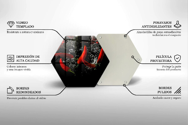 Cache plaque de cuisson Piments dans l'eau