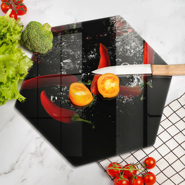 Cache plaque de cuisson Piments dans l'eau