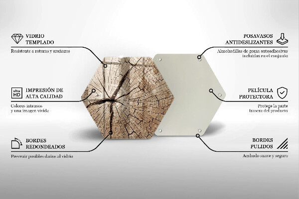 Cache plaque de cuisson Coupe transversale d'un arbre