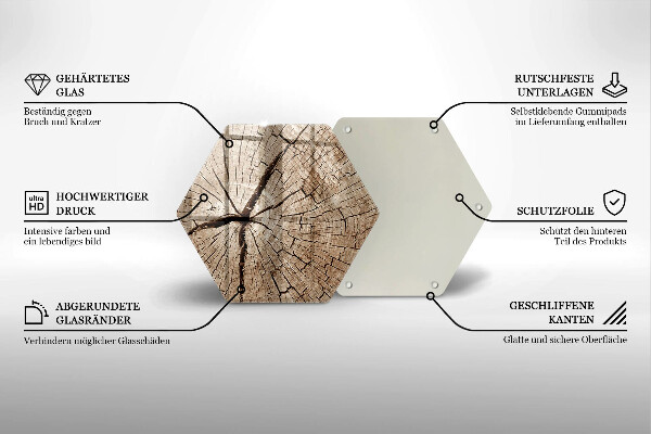 Cache plaque de cuisson Coupe transversale d'un arbre
