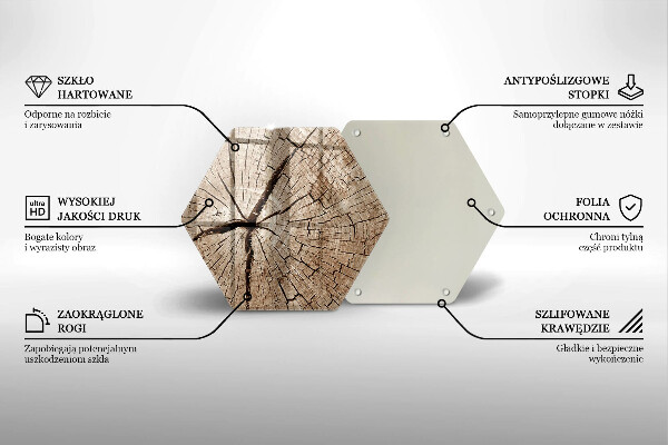 Cache plaque de cuisson Coupe transversale d'un arbre