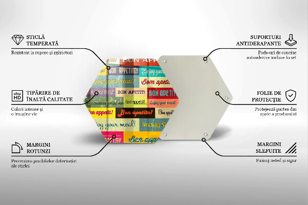 Cache plaque de cuisson Sous-titres Bon appétit langues