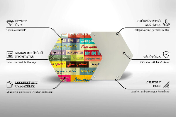 Cache plaque de cuisson Sous-titres Bon appétit langues