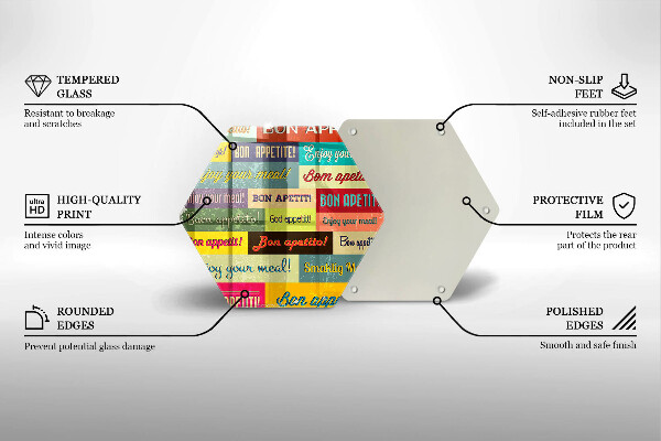 Cache plaque de cuisson Sous-titres Bon appétit langues