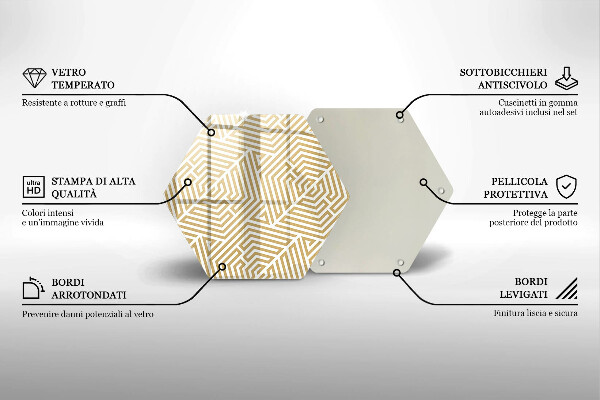 Cache plaque de cuisson Lignes géométriques