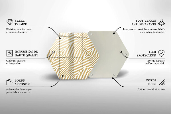 Cache plaque de cuisson Lignes géométriques
