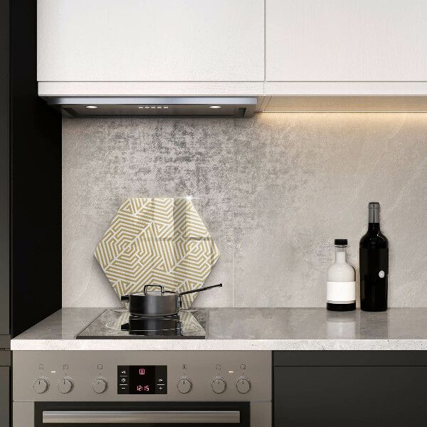 Cache plaque de cuisson Lignes géométriques