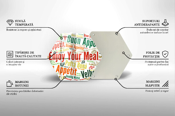 Cache plaque de cuisson Sous-titres Bon appétit langues