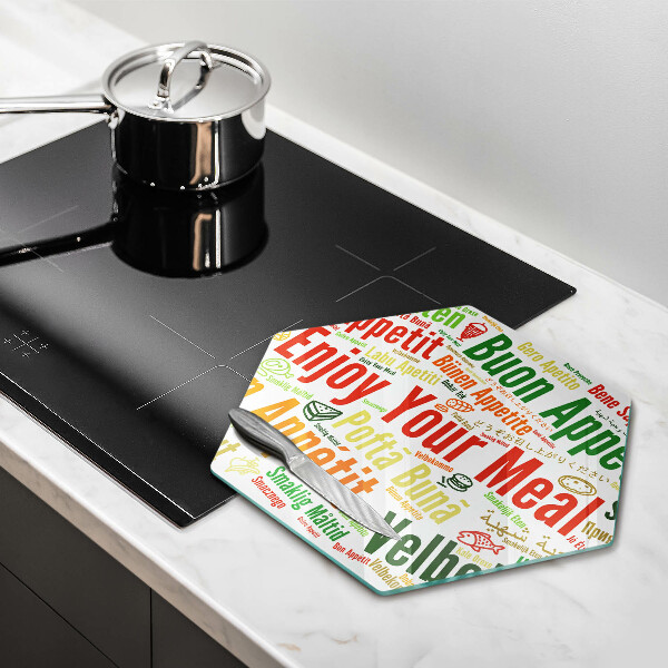 Cache plaque de cuisson Sous-titres Bon appétit langues