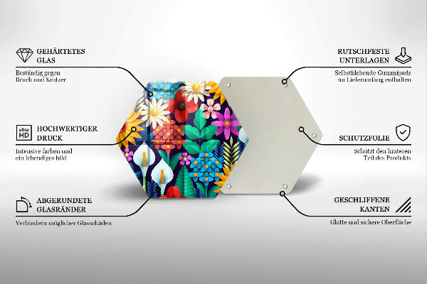 Cache plaque de cuisson Illustration de prairie de fleurs