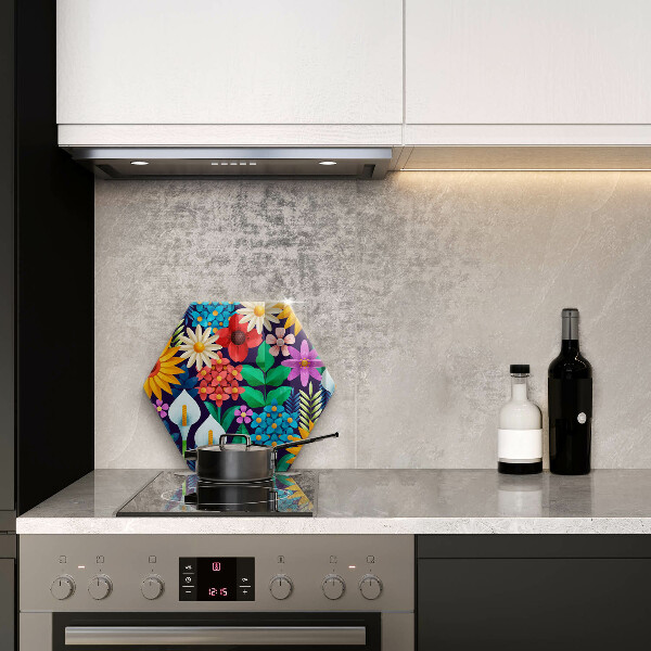 Cache plaque de cuisson Illustration de prairie de fleurs