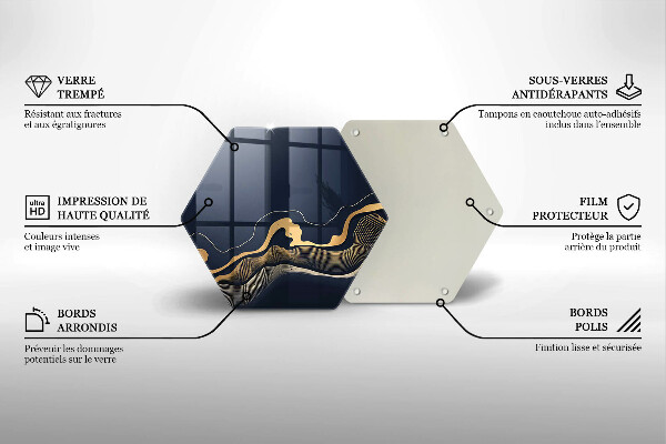 Cache plaque de cuisson Lignes dorées abstraites