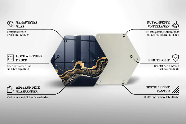 Cache plaque de cuisson Lignes dorées abstraites