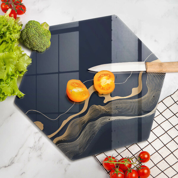 Cache plaque de cuisson Lignes dorées abstraites