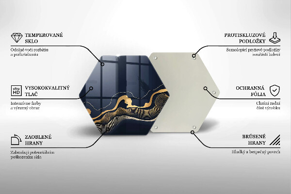 Cache plaque de cuisson Lignes dorées abstraites