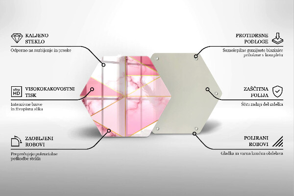 Cache plaque de cuisson Marbre géométrique