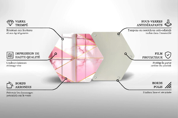 Cache plaque de cuisson Marbre géométrique