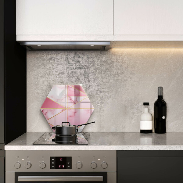 Cache plaque de cuisson Marbre géométrique